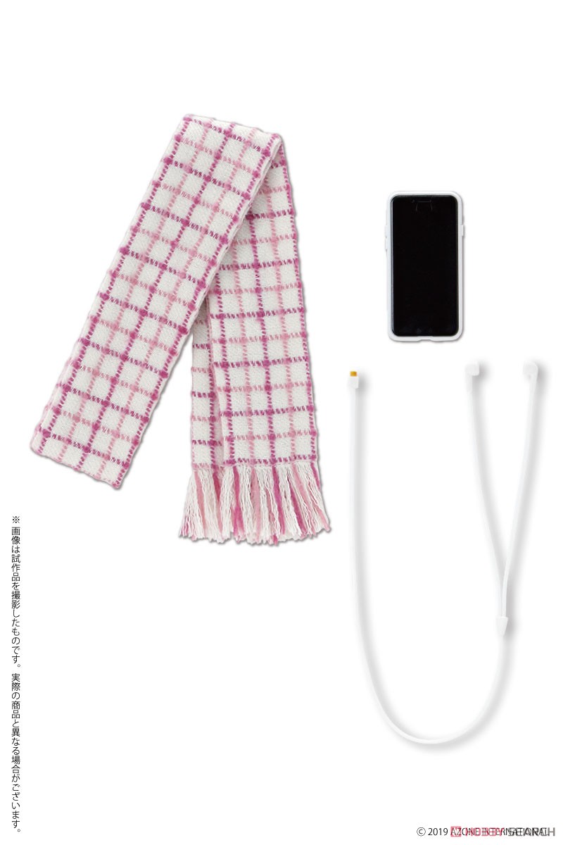 AZO2 Kina Kazuharu School Uniform Collection [Muffler & Smartphone Set] (White Check x White) (Fashion Doll) 商品画像1