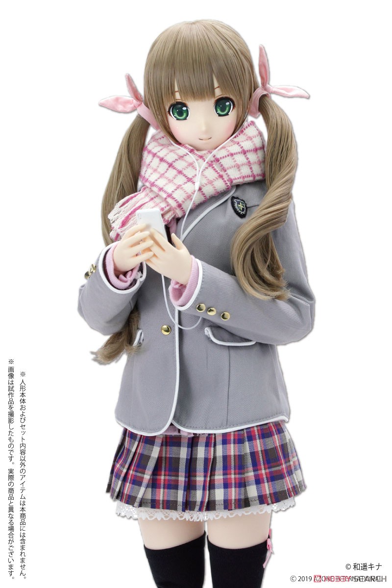 AZO2 Kina Kazuharu School Uniform Collection [Muffler & Smartphone Set] (White Check x White) (Fashion Doll) その他の画像1