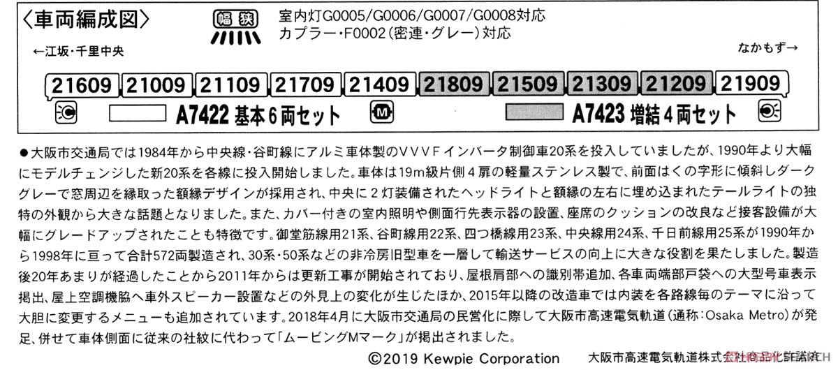 Osaka Metro Series 21 Renewaled Car Midosuji Line (Add-On 4-Car Set) (Model Train) About item2