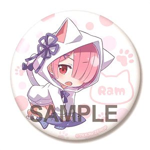 Re:Zero -Starting Life in Another World- Big Can Badge Ram Nekomimi One-piece Dress Ver. (Anime Toy)