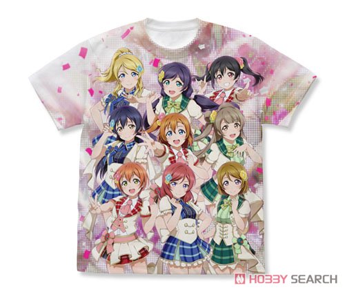 Love Live! muse Full Graphic T-Shirt White S (Anime Toy) Item picture1