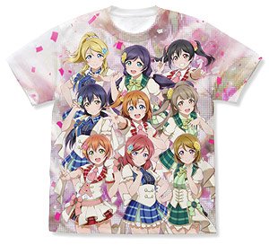 ラブライブ！ μ`s フルグラフィックTシャツ WHITE XL (キャラクターグッズ)