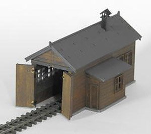 (HOe) `Wooden Kit` HO Narrow, N Scale Size Wooden Small Locomotive Garage Kit A Type (Narrow Gauge Club) (Unassembled Kit) (Model Train)