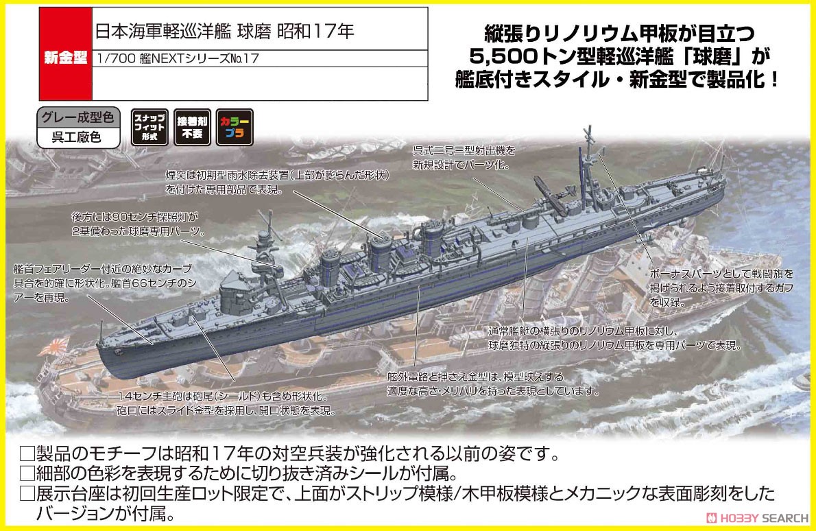 日本海軍軽巡洋艦 球磨 昭和17年 (プラモデル) その他の画像2