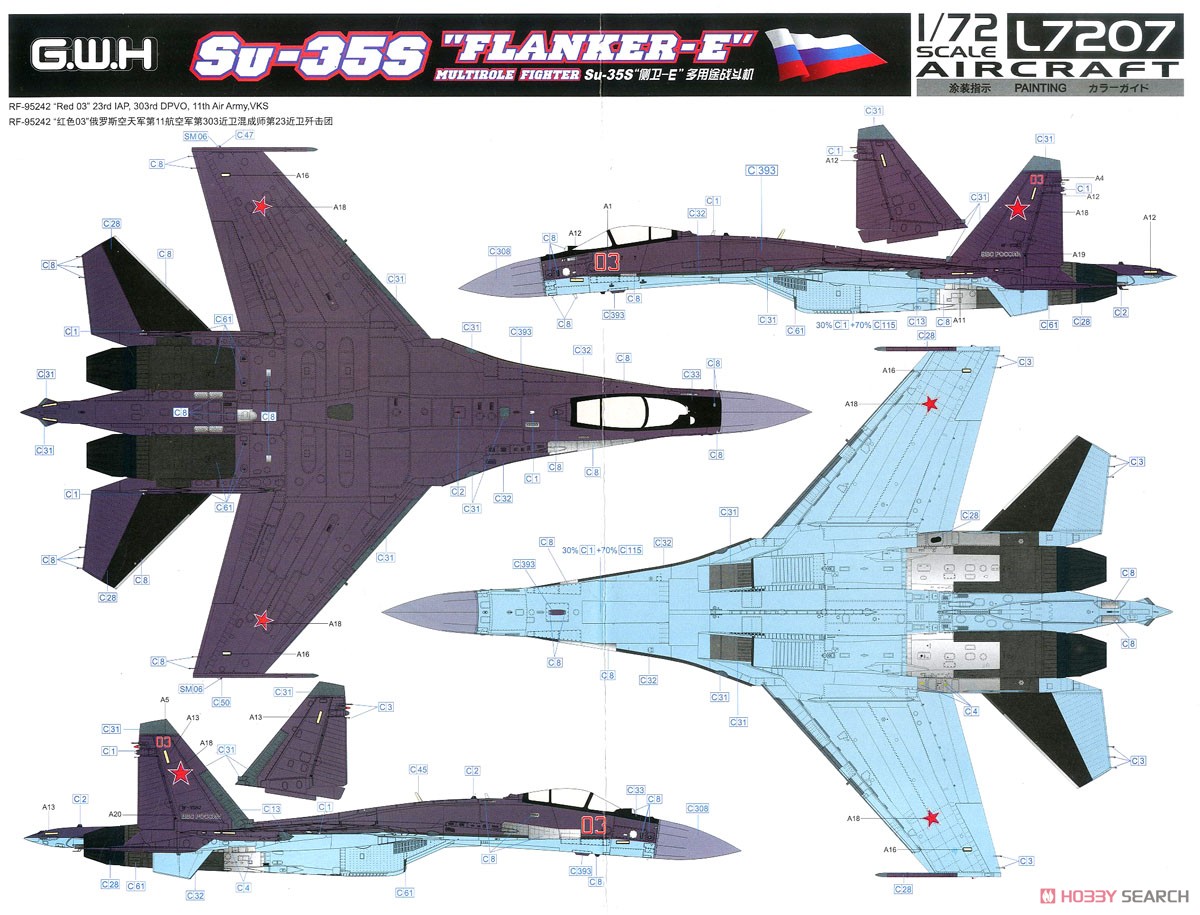 ロシア空軍 Su-35S フランカーE (プラモデル) 塗装3