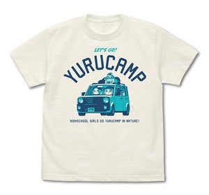 Yurucamp Yurucamp Car T-shirt Sakura & Nadeshiko & Rin Ver. Vanilla White M (Anime Toy)