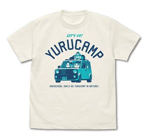Yurucamp Yurucamp Car T-shirt Sakura & Nadeshiko & Rin Ver. Vanilla White XL (Anime Toy)