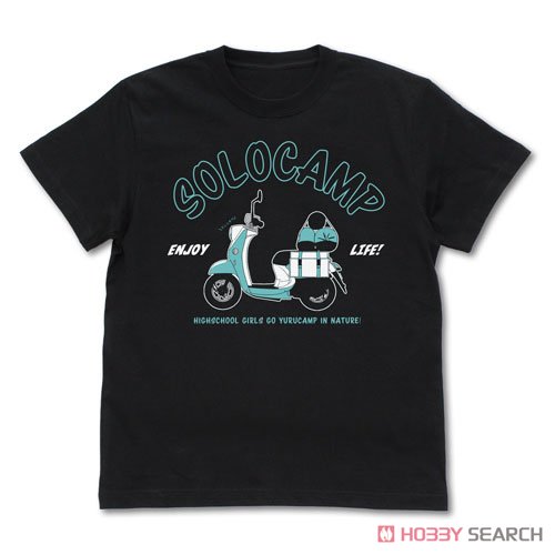 Yurucamp Rin Shima`s Scooter T-shirt Black XL (Anime Toy) 商品画像1