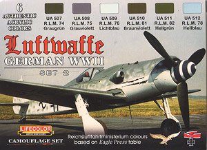 WWII ドイツ空軍機カラーセット Set2 (塗料)