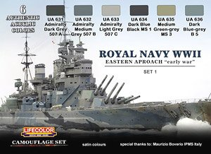 WWII 英国海軍カラーセット #1 イースタンアプローチ 戦争前期 (塗料)