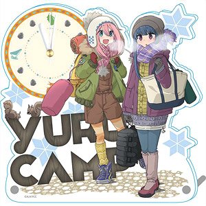 Yurucamp First Snow Camp Acrylic Table Clock (Anime Toy)