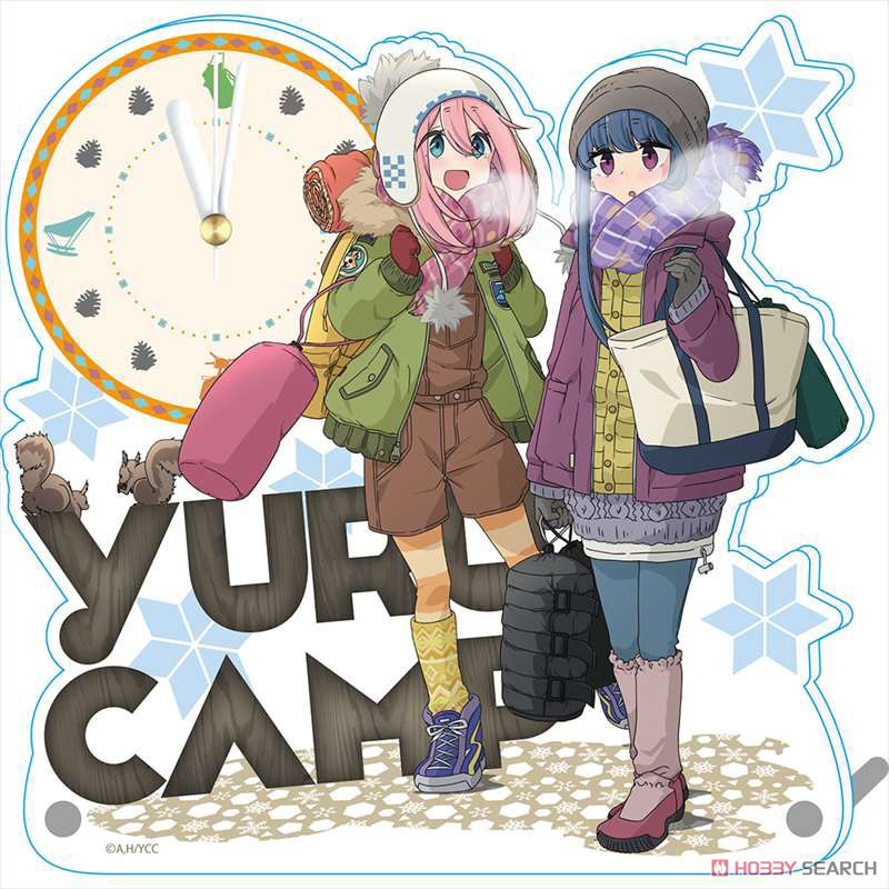 Yurucamp First Snow Camp Acrylic Table Clock (Anime Toy) Item picture1