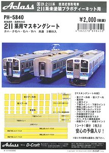 16番(HO) 211系用マスキングシート クハ・クモハ・モハ・サハ共通 (3輌分入) (鉄道模型)