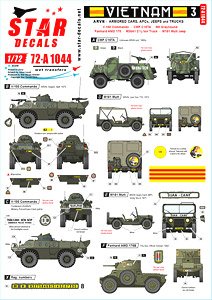 Vietnam 3.Cmp C15Ta, V-100 Commando, M151 Mutt, M35A1 Truck, M8 Greyhound, Panhard Aml 178 in South Vietnamese Army, ARVN - Army of The Republic of Vietnam. (Decal)