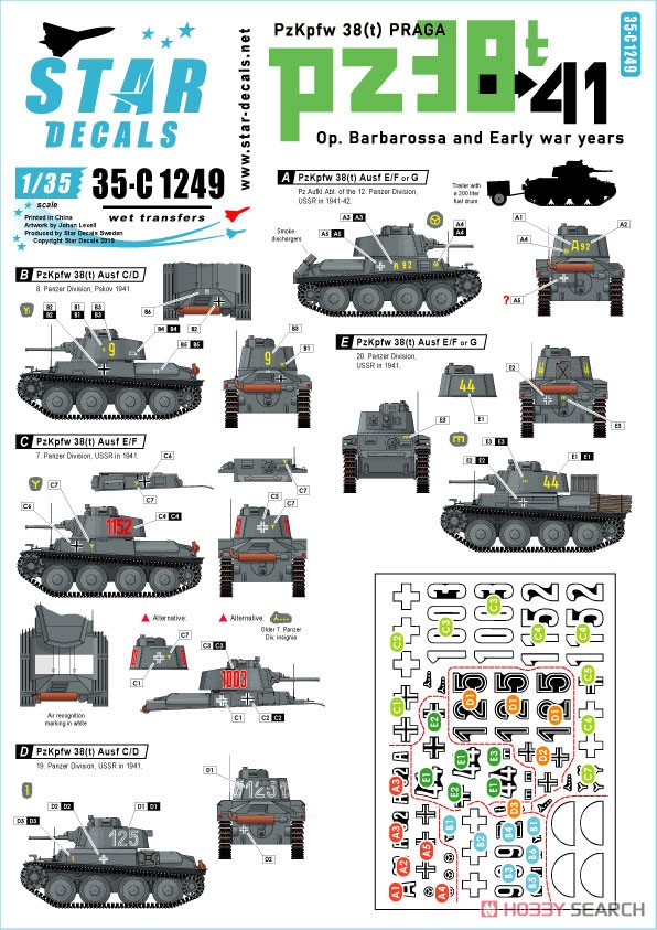 WWII PzKpfw 38(t) Praga Op Barbarossa and Early War Years Eastern front (Decal) Other picture1