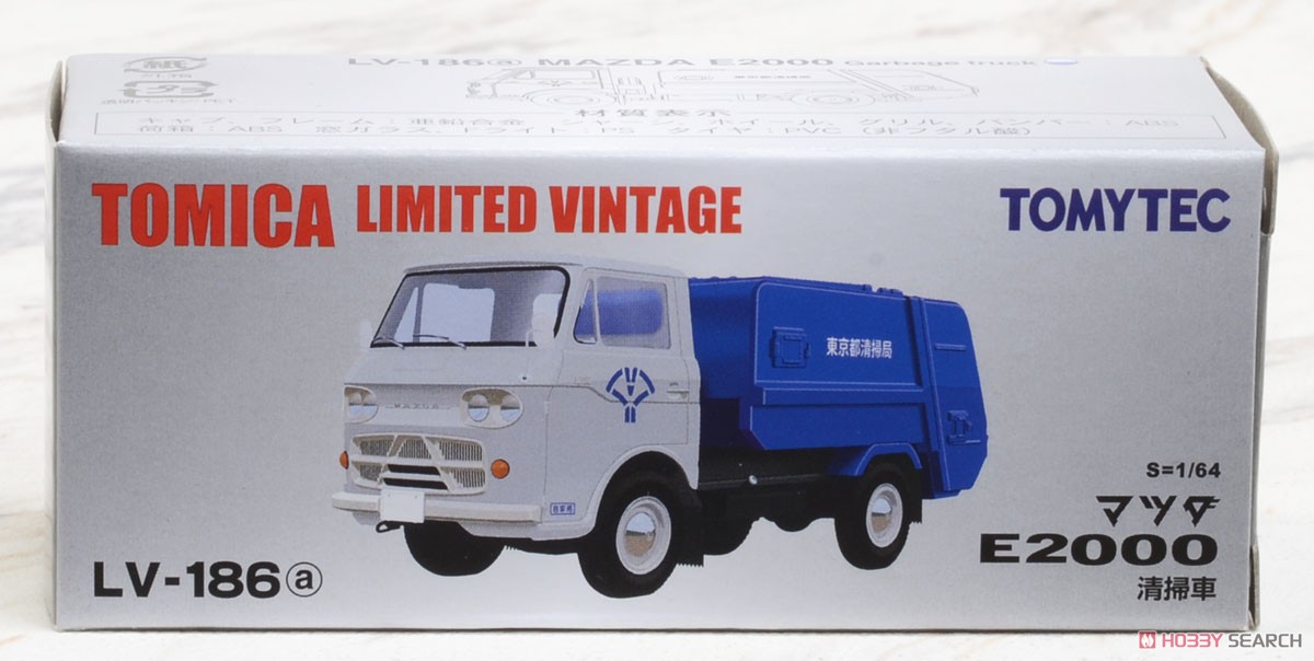 TLV-186a Mazda E2000 Garbage Truck (White/Blue) (Diecast Car) Package1