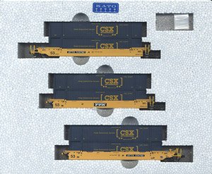 MAXI-IV TTX Old Logo w/CSX Container (3-Car Set) (Model Train)