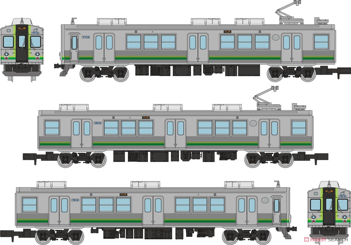 鉄道コレクション 養老鉄道 7700系 TQ12編成 (緑歌舞伎) 3両セット A (3両セット) (鉄道模型) その他の画像1