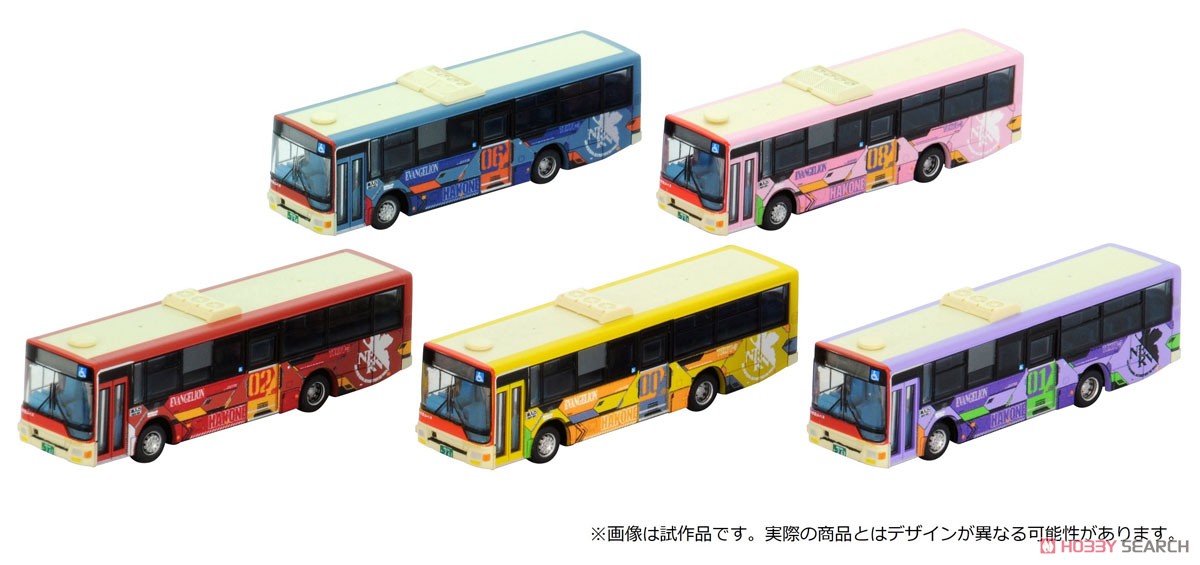 ザ・バスコレクション 箱根登山バス エヴァンゲリオンバス (5台セット) (鉄道模型) 商品画像1