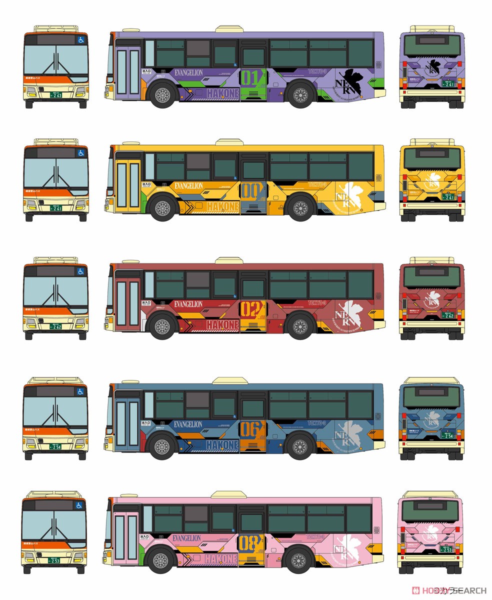 The Bus Collection Hakone Tozan Bus Evangelion Bus (5 Cars Set) (Model Train) Other picture1
