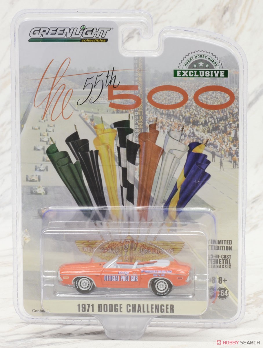 1971 Dodge Challenger Convertible 55th Indianapolis 500 Mile Race Dodge Official Pace Car (Diecast Car) Package1