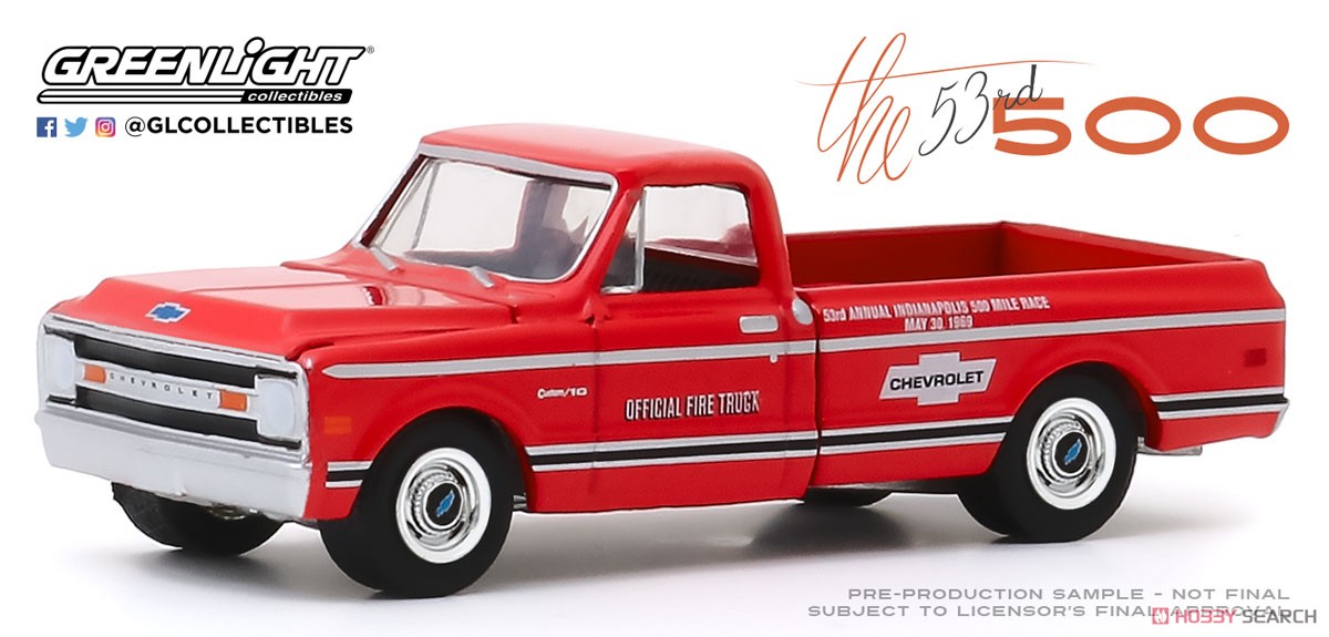1969 Chevrolet C-10 53rd Annual Indianapolis 500 Mile Race Official Fire Truck (Diecast Car) Item picture1