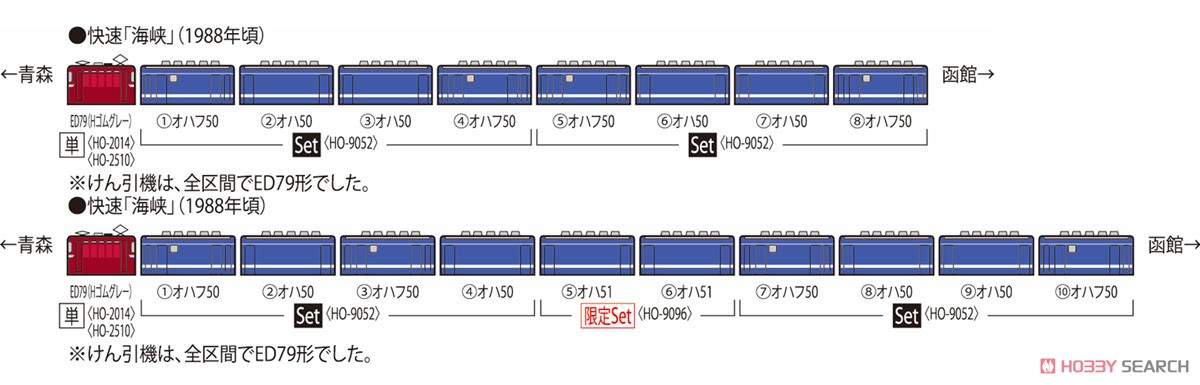 16番(HO) JR 50-5000系客車 セット (4両セット) (鉄道模型) 解説2