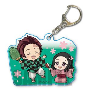 Nezuko to Issho Acrylic Key Ring Demon Slayer: Kimetsu no Yaiba Tanjiro & Nezuko (Childhood) (Anime Toy)