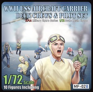 WWII USS Aircraft Carrier Deck Crews & Pilot Set (Set of 10) (Plastic model)