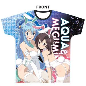 KonoSuba: God`s Blessing on this Wonderful World! Legend of Crimson Full Graphic T-Shirt Aqua & Megumin Bunny (Anime Toy)