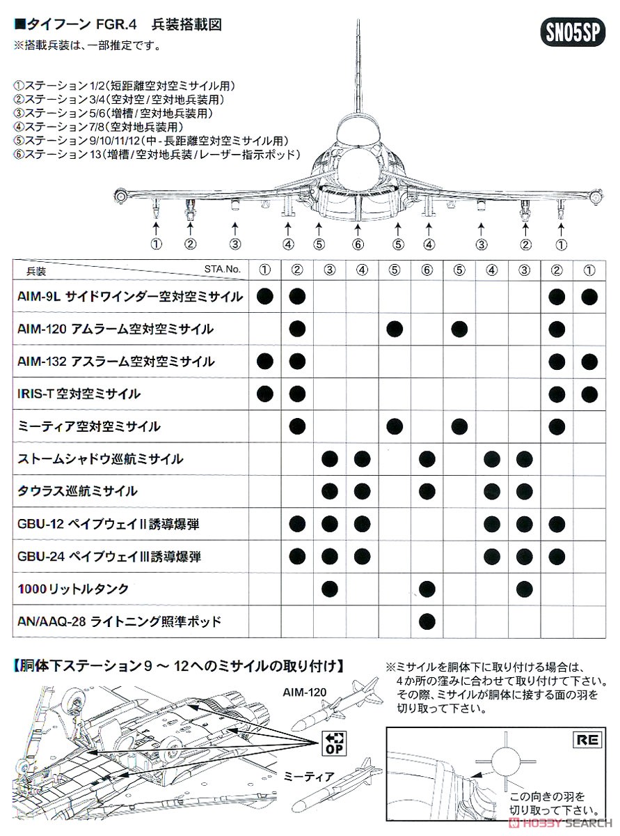 イギリス空軍 タイフーン FGR.4 スペシャル (プラモデル) 設計図5