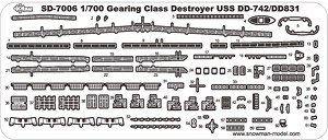 米海軍・ギアリング級 駆逐艦用 ディテールアップエッチング (プラモデル)