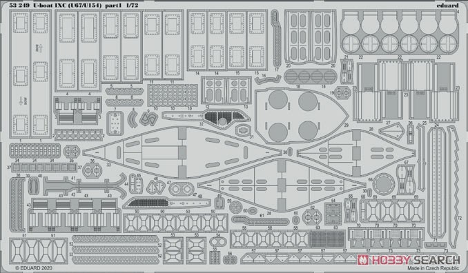 ドイツ潜水艦 TypeIXC U67/U154 エッチングパーツ1 (レベル用) (プラモデル) その他の画像1
