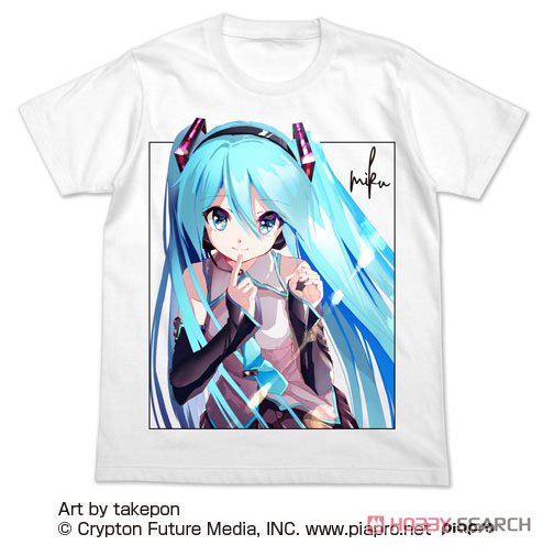 Hatsune Miku Full Color T-shirt takeponVer. WHite S (Anime Toy) Item picture1