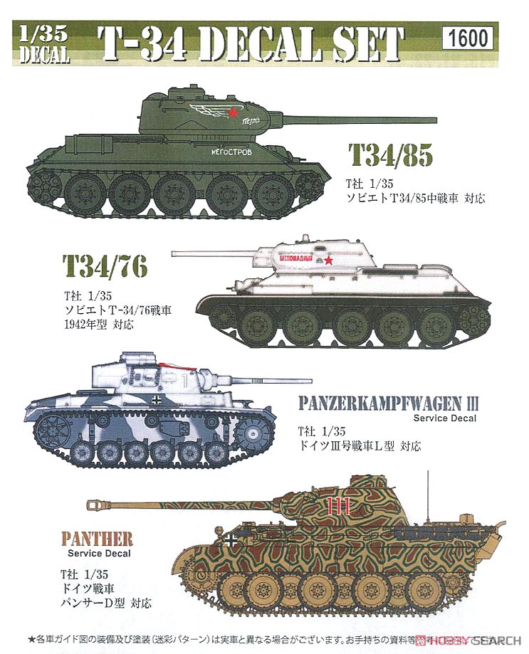 T-34 DECAL SET 設計図1