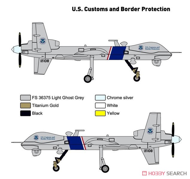 MQ-9 リーパー 「アメリカ合衆国税関・国境警備局」 (プラモデル) 塗装1