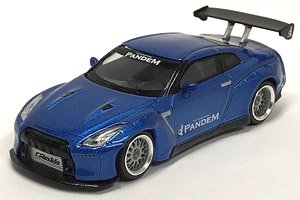 Pandem Nissan GT-R R35 GTウィング メタリックブルー (右ハンドル) (ミニカー)