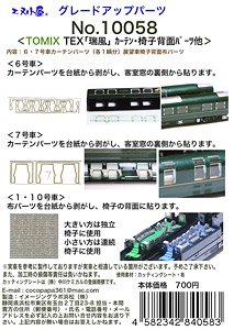 Interior Parts (Curtain & Observatory Seat Back) for Tomix Product `Twilight Express Mizukaze` (Model Train)