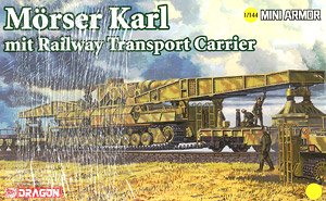 Morser Karl mit Railway Transport Carrier (Set of 2) (Plastic model)