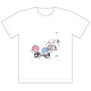 [Re:ゼロから始める異世界生活] フルカラーTシャツ (エミリア＆ラム＆レム) Lサイズ (キャラクターグッズ)
