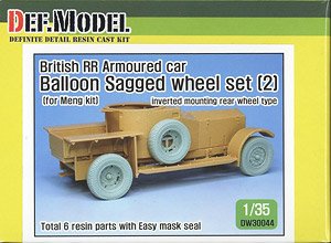 British RR Armoured Car Balloon Sagged Wheel Set- 2 (for Meng) (Plastic model)