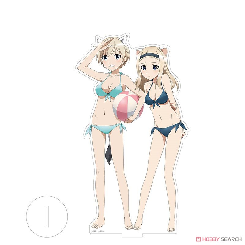 [Brave Witches] Big Acrylic Stand (Nipa & Sasha/Swimwear) (Anime Toy) Item picture1