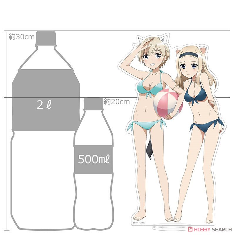 [Brave Witches] Big Acrylic Stand (Nipa & Sasha/Swimwear) (Anime Toy) Item picture2