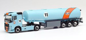 (HO) Volvo FH Tank Semi Trailer `Gulf Oil` (Model Train)
