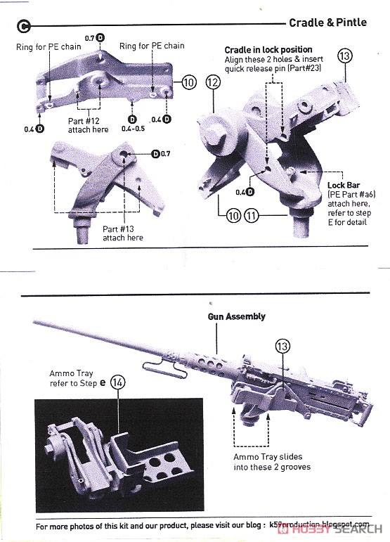 WWII 米 M2重機関銃 初期型M23 ガンマウント付き (プラモデル) 設計図2