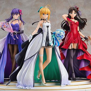 Saber, Rin Tohsaka and Sakura Matou -15th Celebration Dress Ver.- Premium Box (PVC Figure)