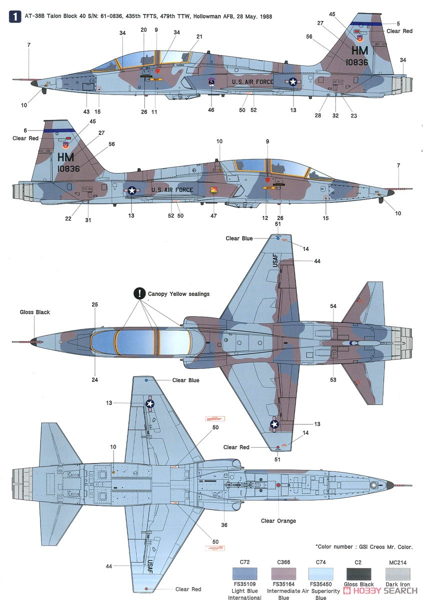 AT-38B タロン 戦闘飛行訓練用 高等訓練機仕様 (プレミアムエディションキット) (プラモデル) 塗装3