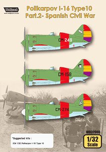 Polikarpov I-16 Type10 Part.2 - Spanish Civil War (for ICM) (Decal)