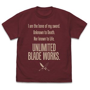 劇場版 Fate/stay night [Heaven`s Feel] Unlimited Blade Works Tシャツ Ver.2.0 BURGUNDY S (キャラクターグッズ)