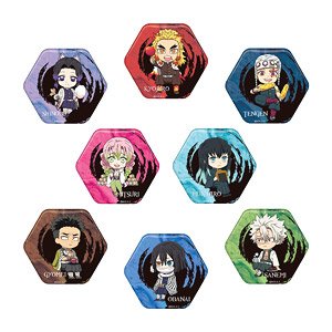 [Demon Slayer: Kimetsu no Yaiba] Trading Hexagon Can Badge Japanese Pattern Ver. Vol.2 (Set of 8) (Anime Toy)